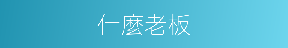 什麼老板的意思