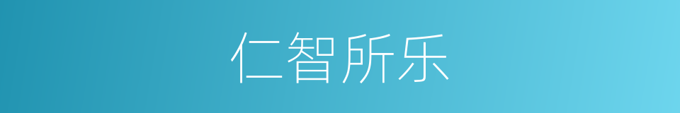 仁智所乐的意思