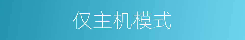 仅主机模式的同义词