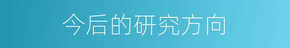 今后的研究方向的同义词