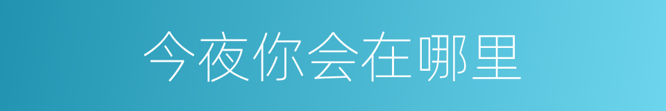 今夜你会在哪里的同义词