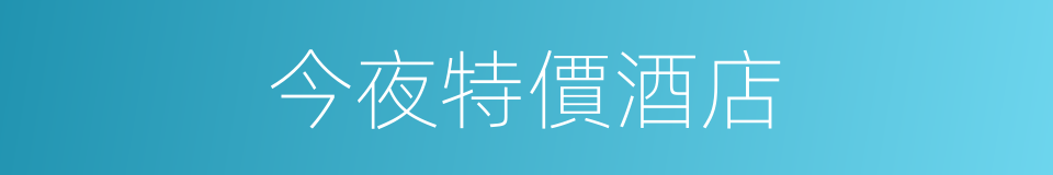 今夜特價酒店的同義詞