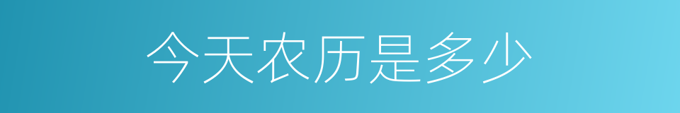 今天农历是多少的同义词