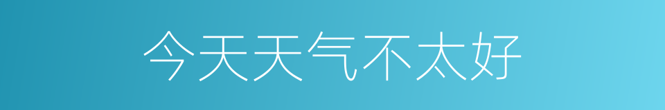 今天天气不太好的同义词