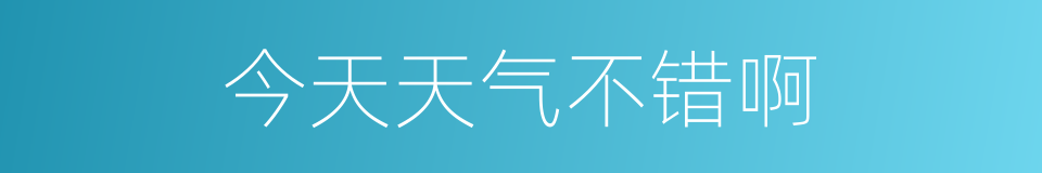 今天天气不错啊的同义词