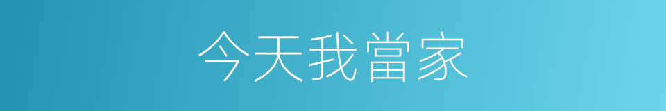 今天我當家的同義詞