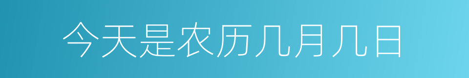 今天是农历几月几日的同义词