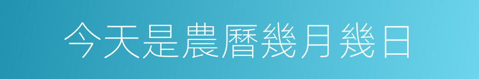 今天是農曆幾月幾日的同義詞