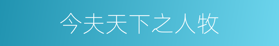 今夫天下之人牧的同义词