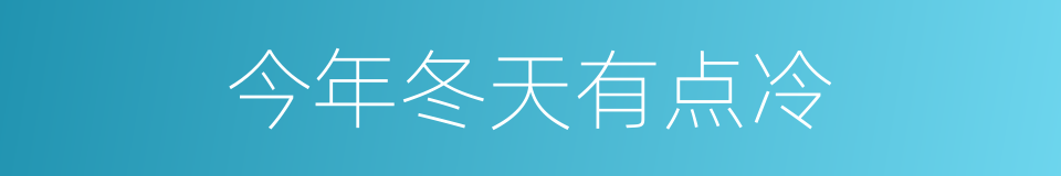 今年冬天有点冷的同义词