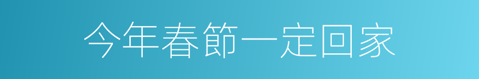 今年春節一定回家的同義詞