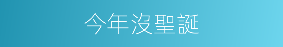 今年沒聖誕的同義詞