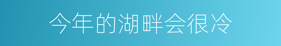 今年的湖畔会很冷的同义词