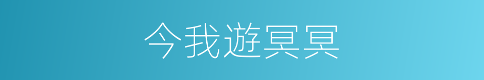 今我遊冥冥的同義詞