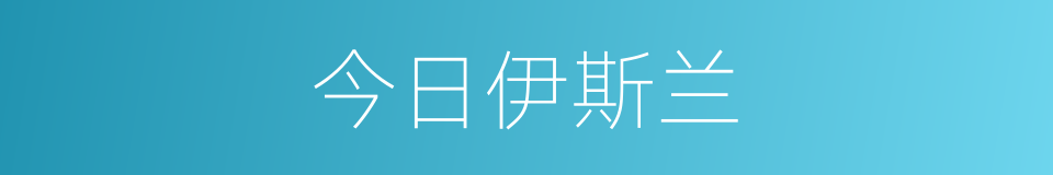 今日伊斯兰的意思