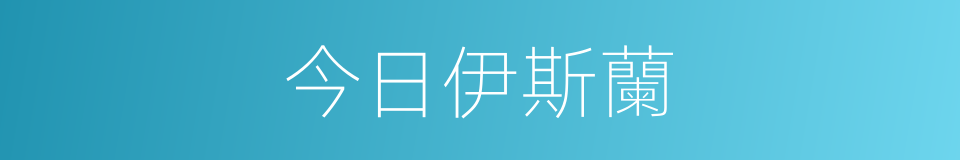 今日伊斯蘭的意思