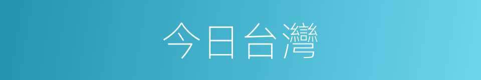 今日台灣的同義詞