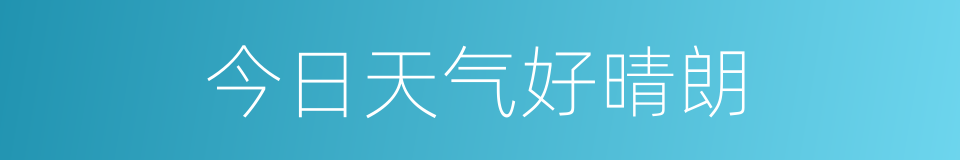 今日天气好晴朗的同义词