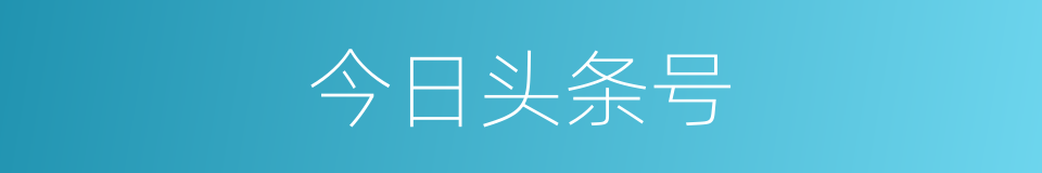 今日头条号的同义词