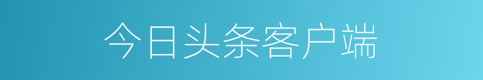 今日头条客户端的同义词