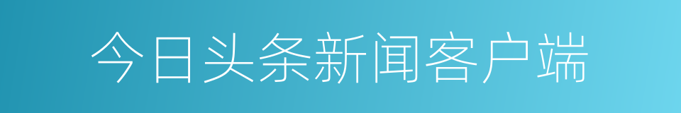 今日头条新闻客户端的同义词