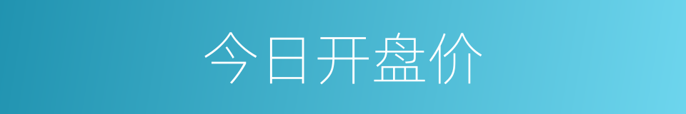 今日开盘价的同义词