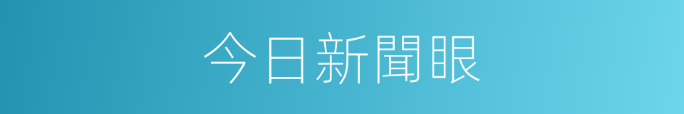 今日新聞眼的同義詞