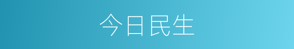 今日民生的同义词