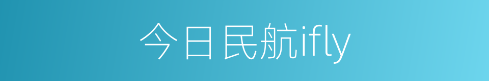 今日民航ifly的同义词