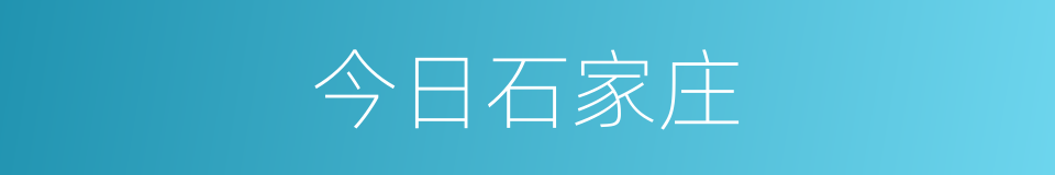 今日石家庄的同义词