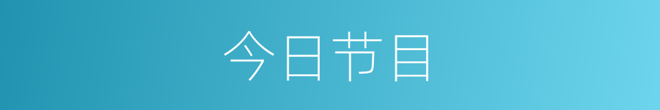 今日节目的同义词