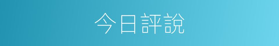今日評說的同義詞