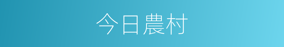 今日農村的同義詞