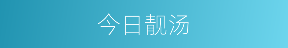 今日靓汤的意思