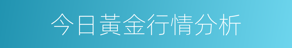 今日黃金行情分析的同義詞