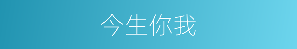 今生你我的同义词