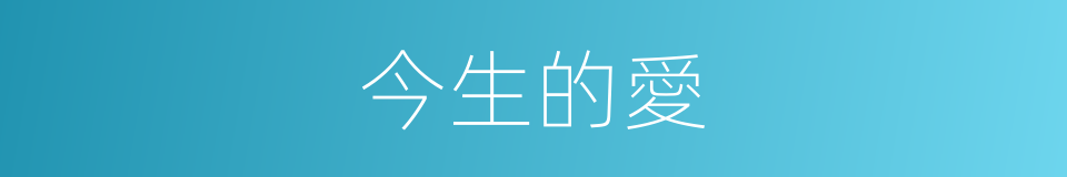 今生的愛的同義詞