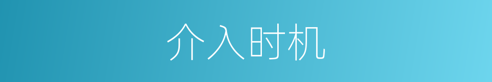 介入时机的同义词
