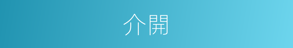 介開的同義詞