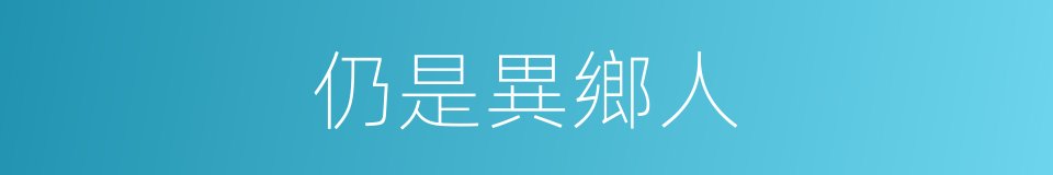 仍是異鄉人的同義詞