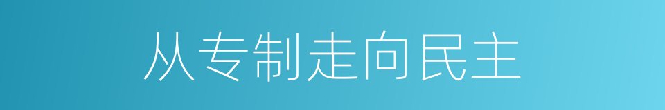 从专制走向民主的同义词