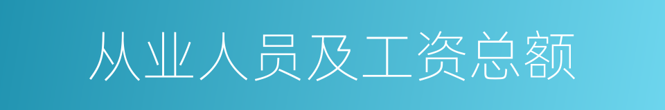 从业人员及工资总额的同义词