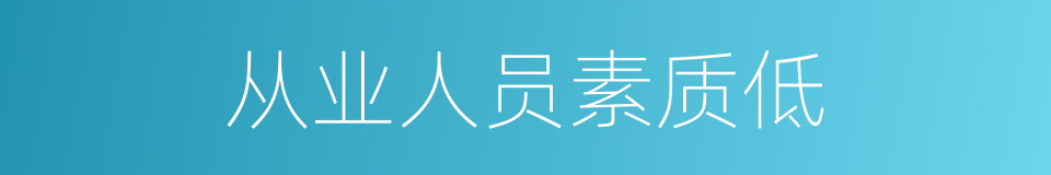 从业人员素质低的同义词