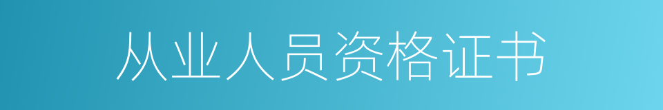 从业人员资格证书的同义词