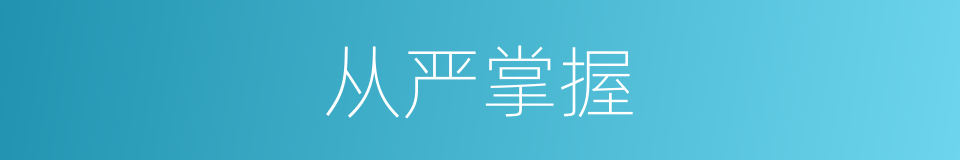 从严掌握的同义词