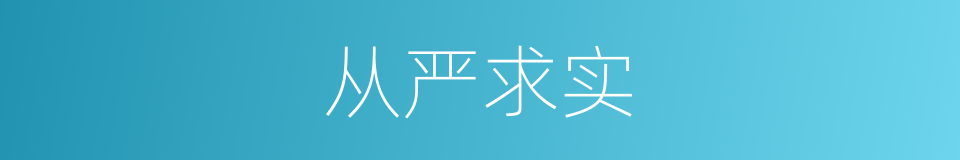 从严求实的同义词