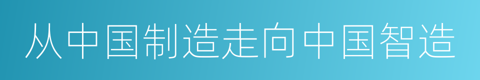 从中国制造走向中国智造的同义词