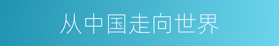 从中国走向世界的同义词