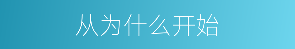 从为什么开始的同义词