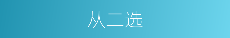 从二选的同义词